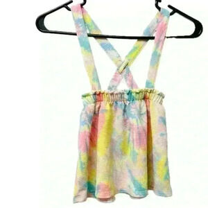 Nikoelodeon Pink Fong Baby Girl 3T Tie Dye Overalls